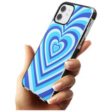 Blue Heart Illusion Black Impact Phone Case for iPhone 11 Pro Max