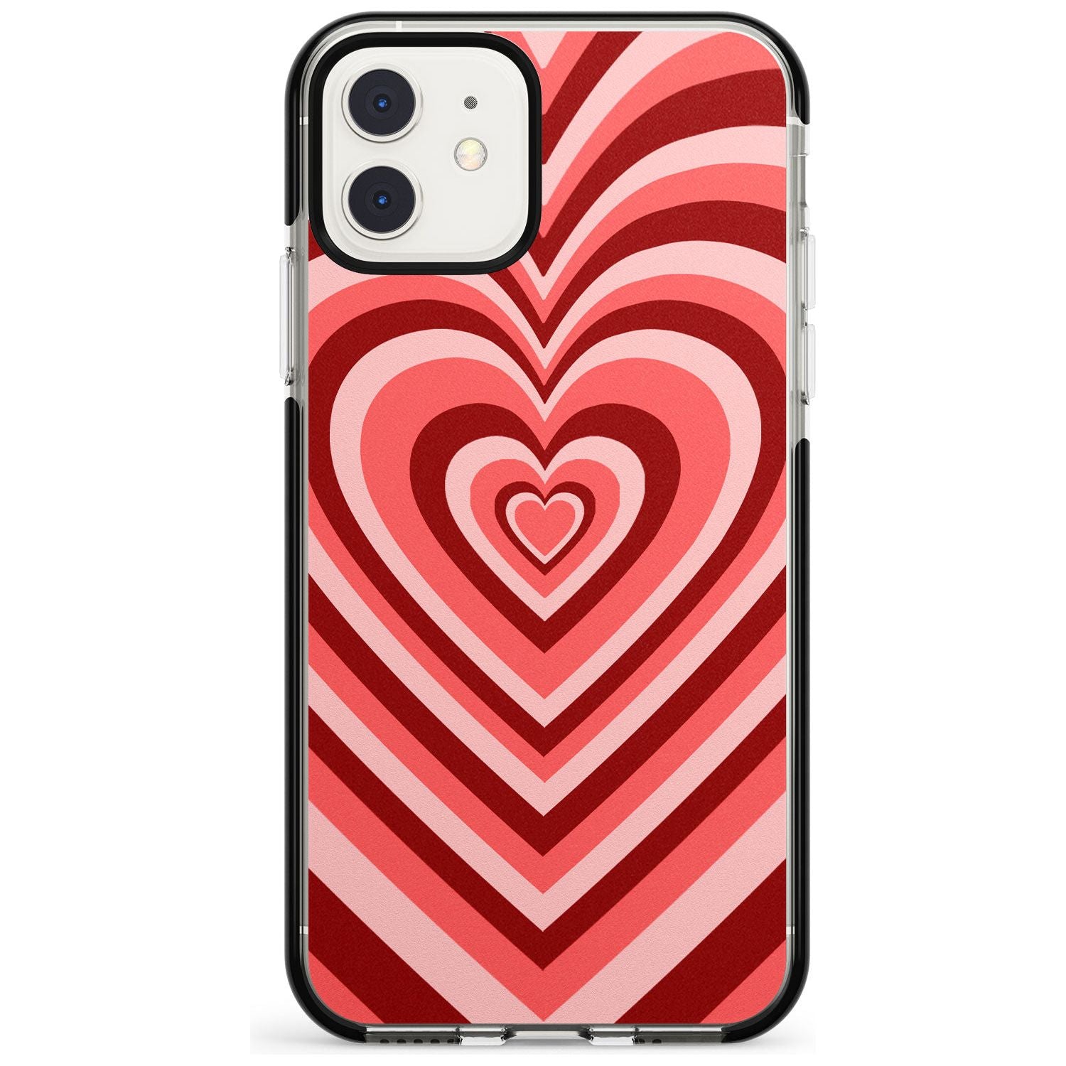 Red Heart Illusion Black Impact Phone Case for iPhone 11 Pro Max