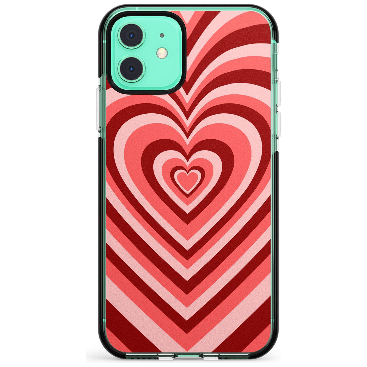 Red Heart Illusion Black Impact Phone Case for iPhone 11 Pro Max