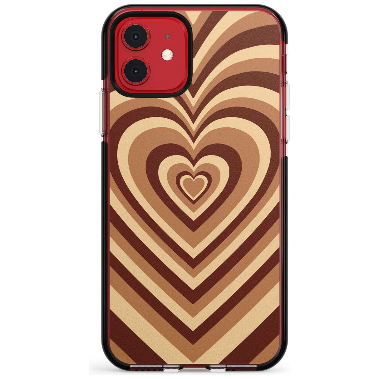 Latte Heart Illusion Black Impact Phone Case for iPhone 11 Pro Max