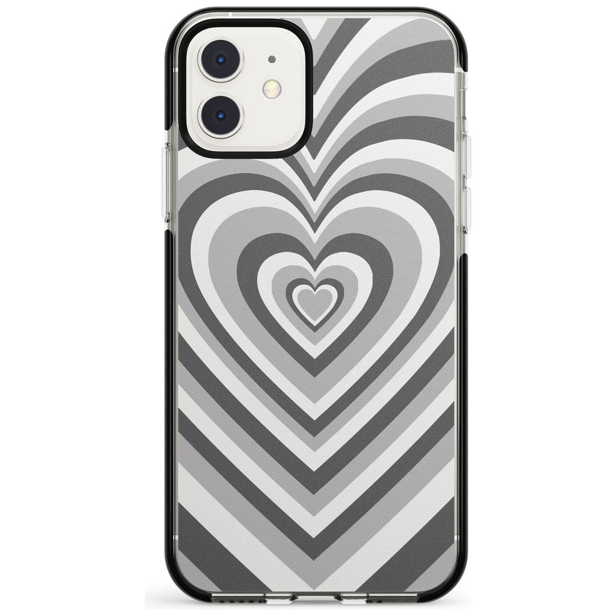 Monochrome Heart Illusion Black Impact Phone Case for iPhone 11 Pro Max