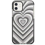 Monochrome Heart Illusion Black Impact Phone Case for iPhone 11 Pro Max