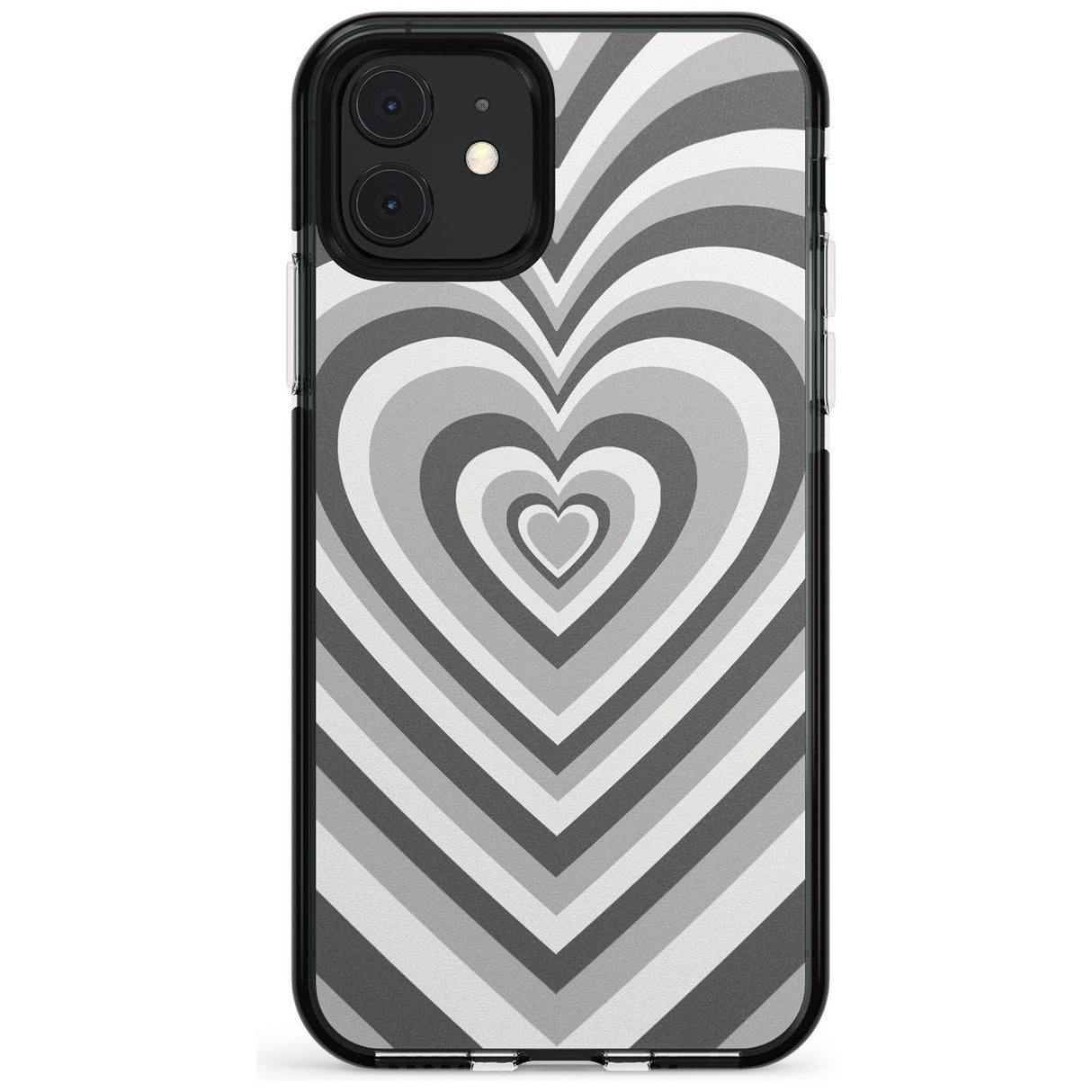 Monochrome Heart Illusion Black Impact Phone Case for iPhone 11 Pro Max