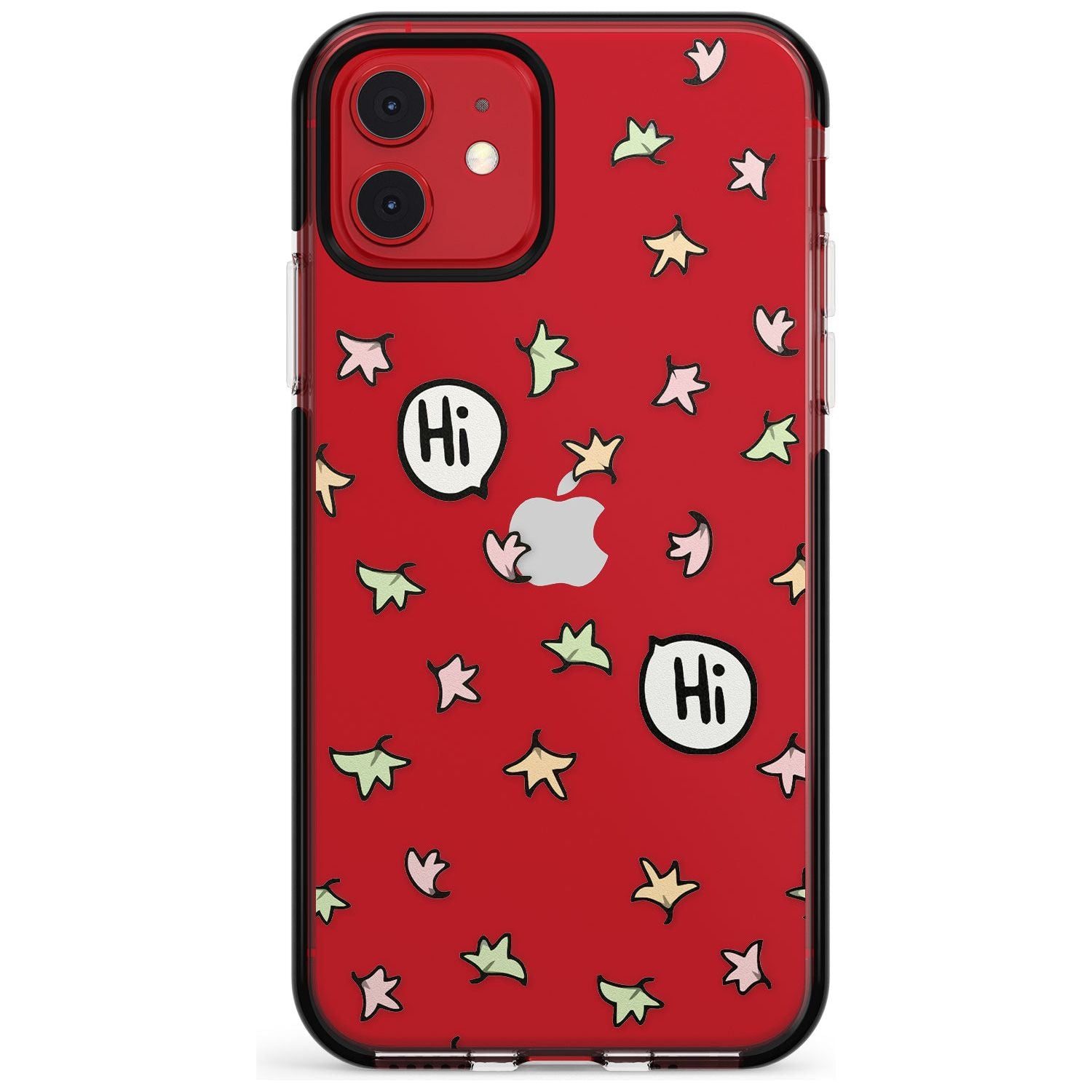 Heartstopper Leaves Pattern Black Impact Phone Case for iPhone 11 Pro Max