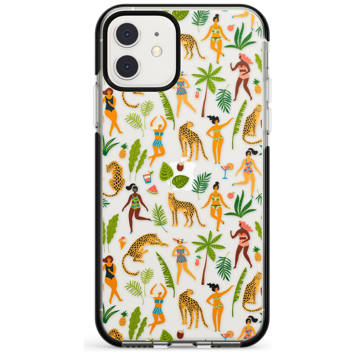 Tropical Summer Black Impact Phone Case for iPhone 11