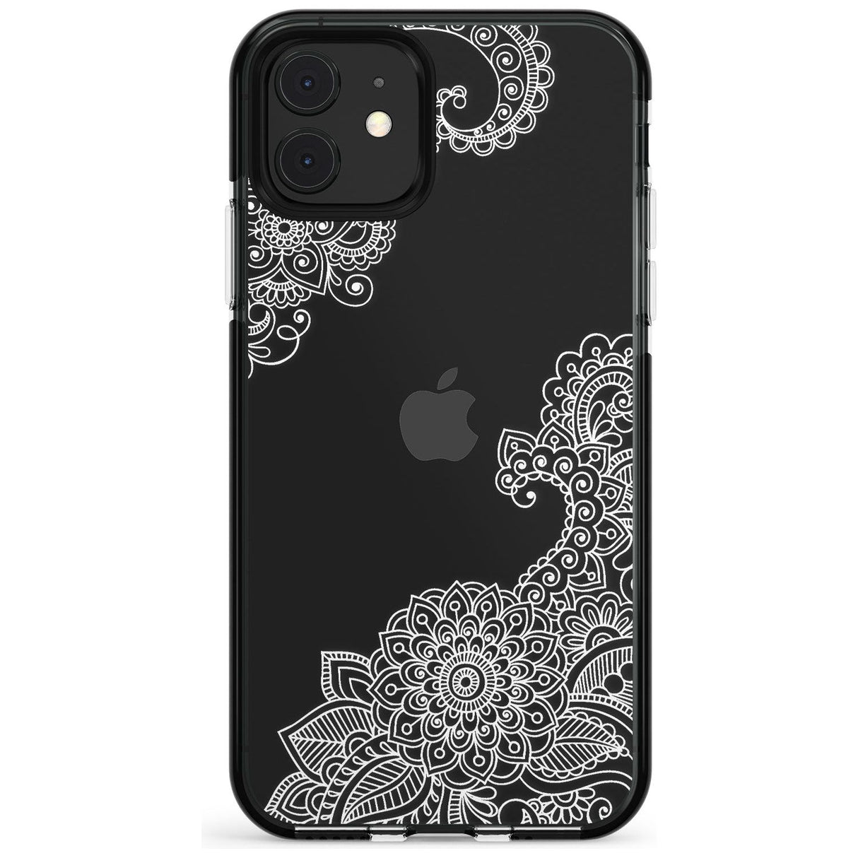 White Henna Botanicals Black Impact Phone Case for iPhone 11 Pro Max