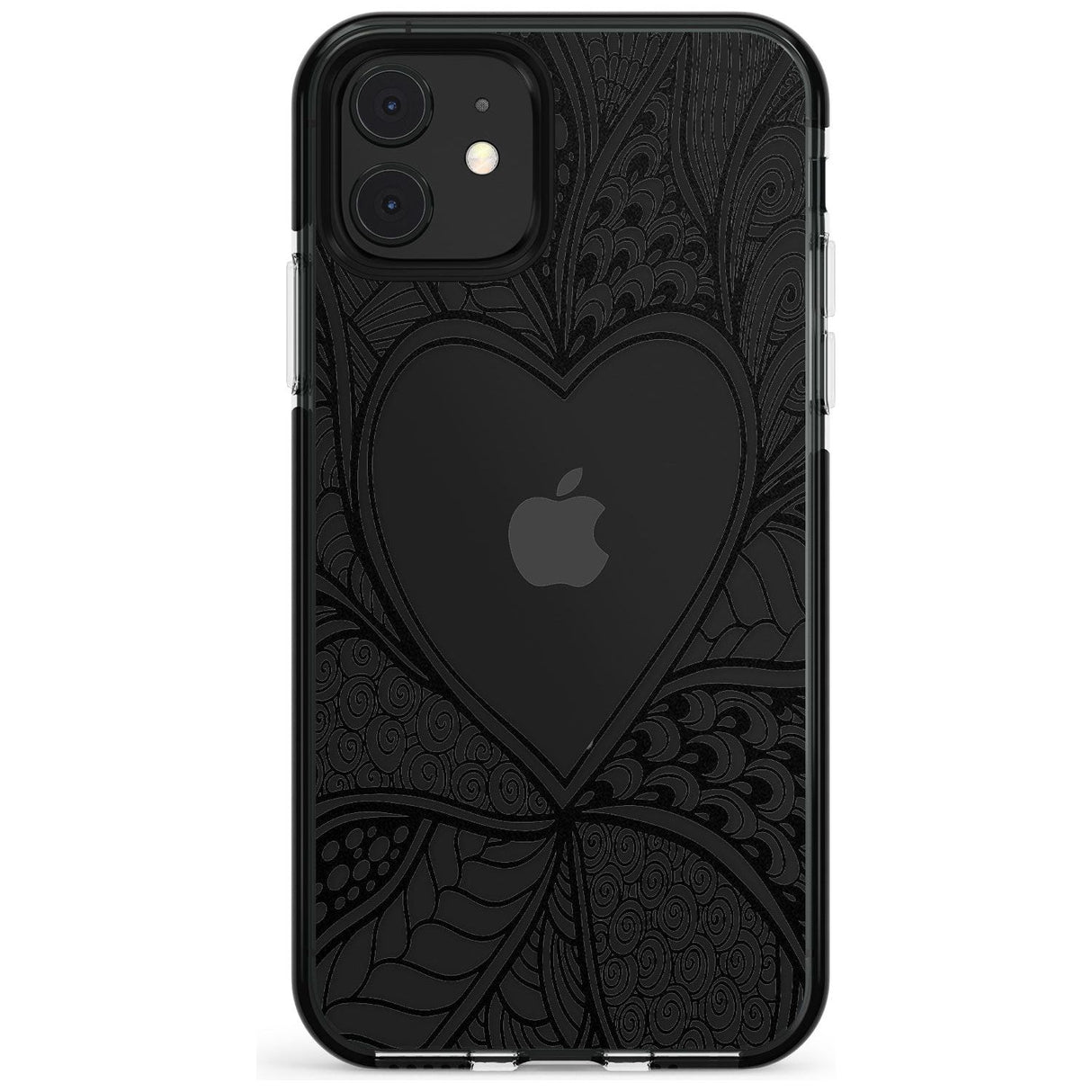 Black Henna Heart Black Impact Phone Case for iPhone 11 Pro Max