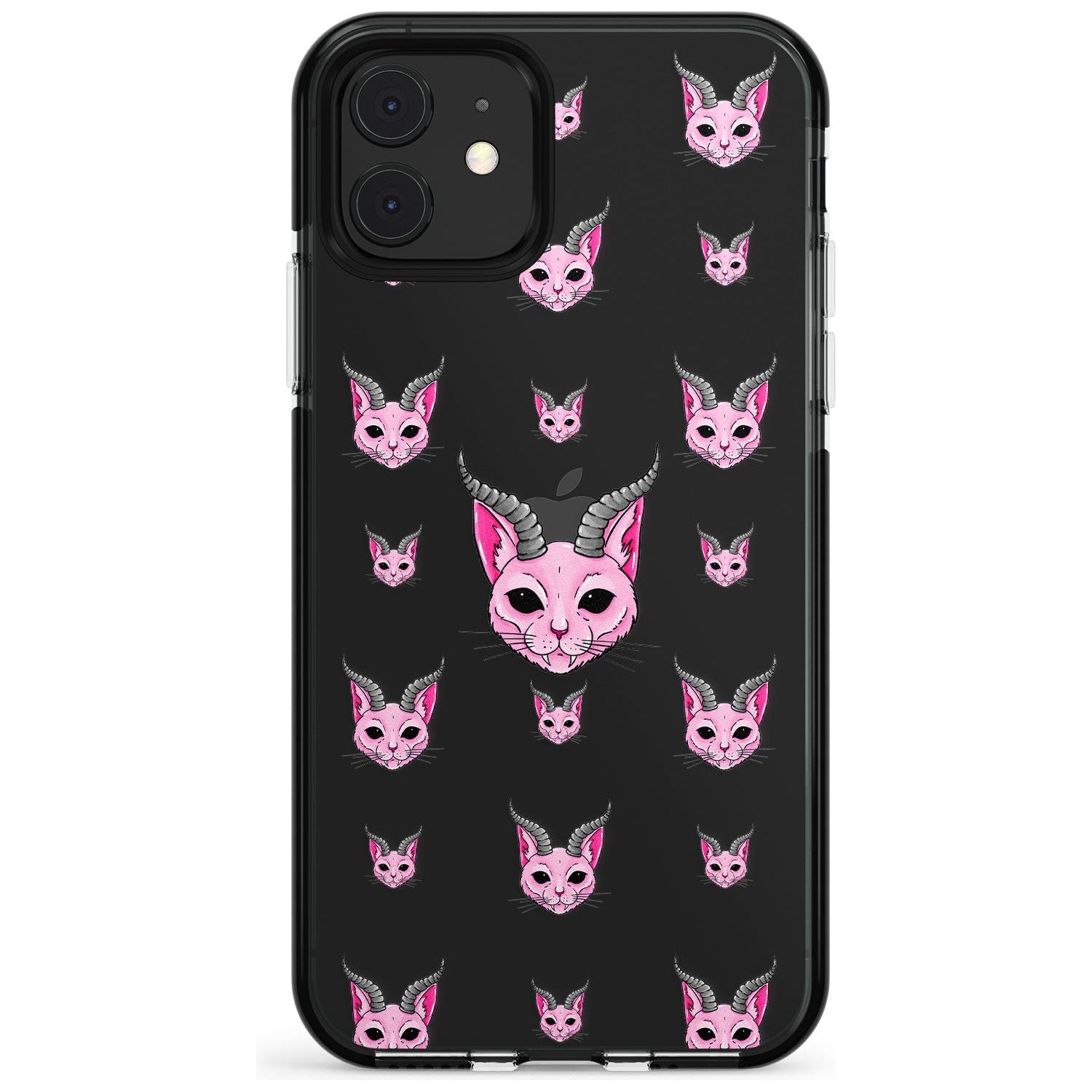 Demon Cat Pattern Black Impact Phone Case for iPhone 11 Pro Max