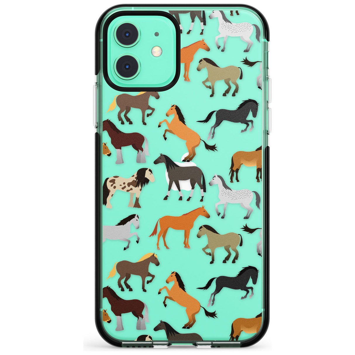 Horse Pattern Black Impact Phone Case for iPhone 11 Pro Max