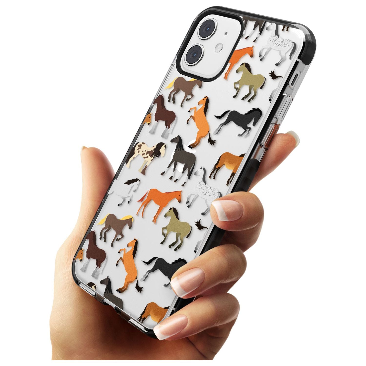 Horse Pattern Black Impact Phone Case for iPhone 11 Pro Max