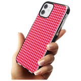 Neon Pink & Red Houndstooth Pattern Black Impact Phone Case for iPhone 11