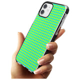 Neon Lime & Turquoise Houndstooth Pattern Black Impact Phone Case for iPhone 11