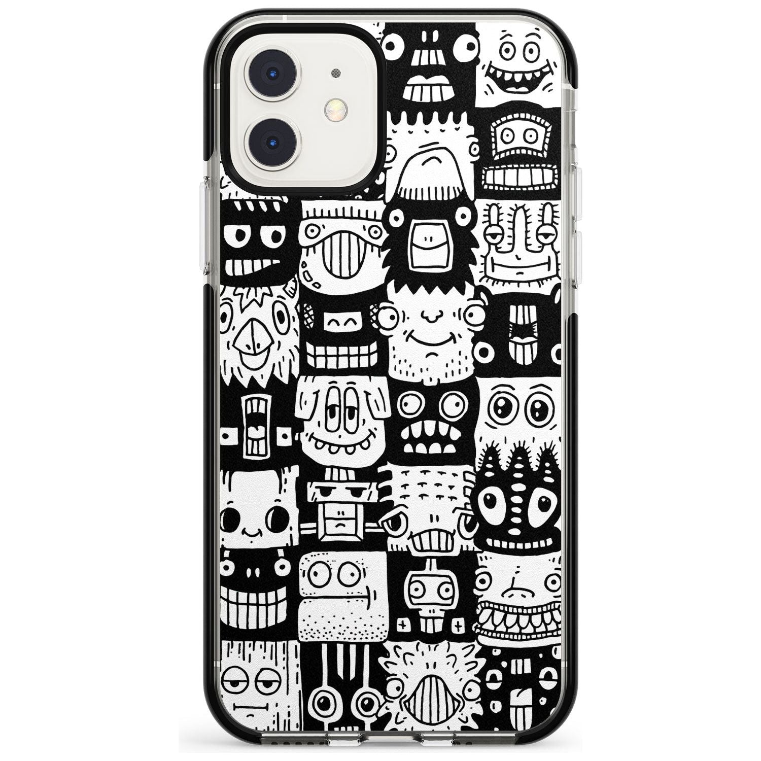 Checkerboard Heads Black Impact Phone Case for iPhone 11 Pro Max