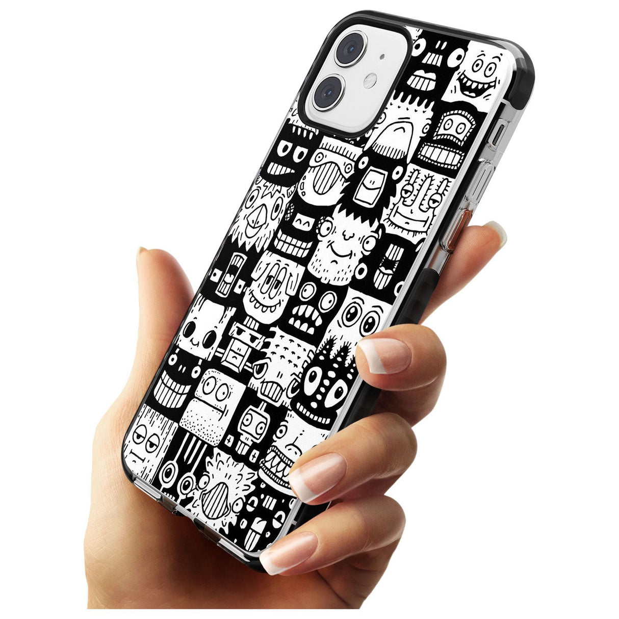 Checkerboard Heads Black Impact Phone Case for iPhone 11 Pro Max