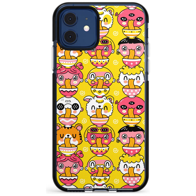 Ramen Noodle Kawaii Pattern Black Impact Phone Case for iPhone 11 Pro Max