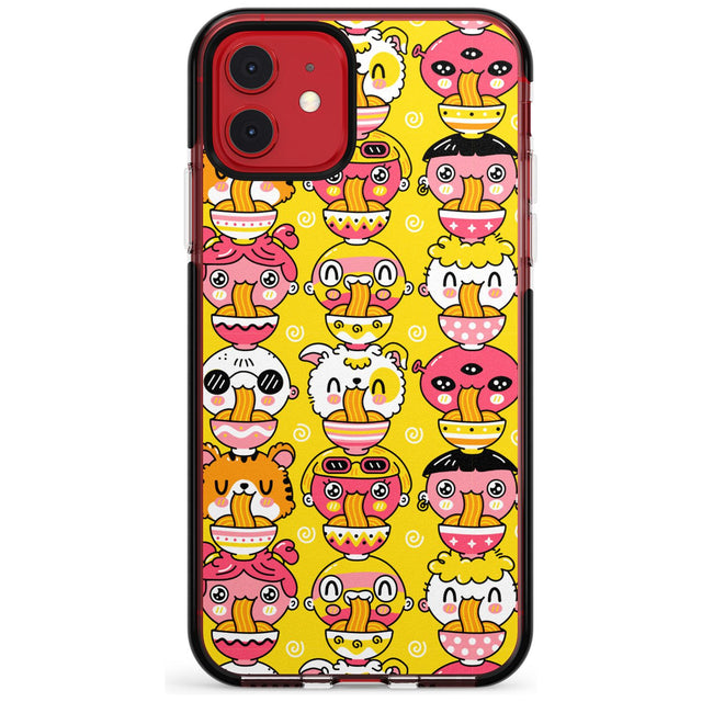 Ramen Noodle Kawaii Pattern Black Impact Phone Case for iPhone 11 Pro Max