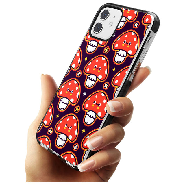 Mushroom Kawaii Pattern Black Impact Phone Case for iPhone 11 Pro Max
