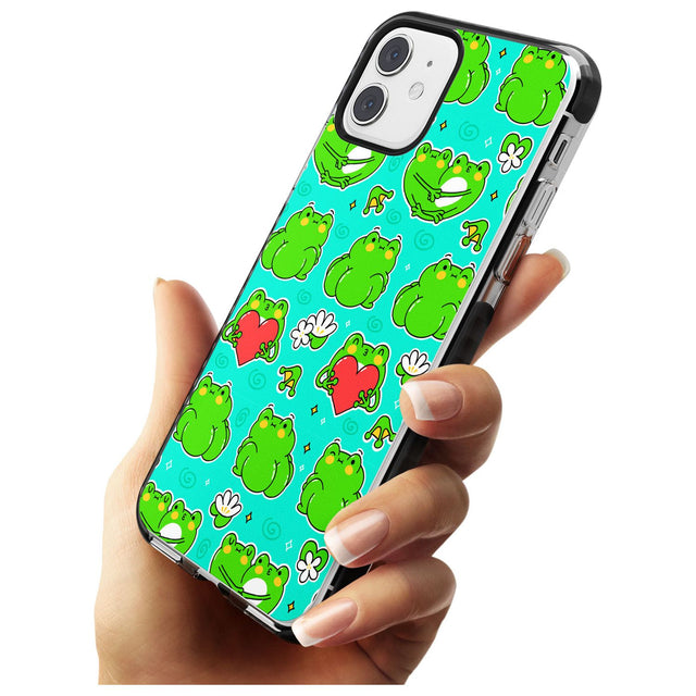 Frog Booty Kawaii Pattern Black Impact Phone Case for iPhone 11 Pro Max