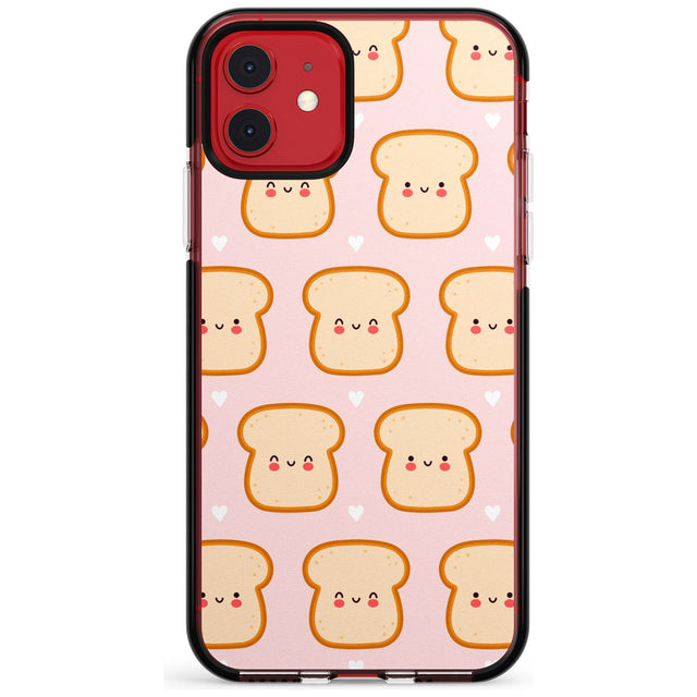 Bread Faces Kawaii Pattern Black Impact Phone Case for iPhone 11 Pro Max