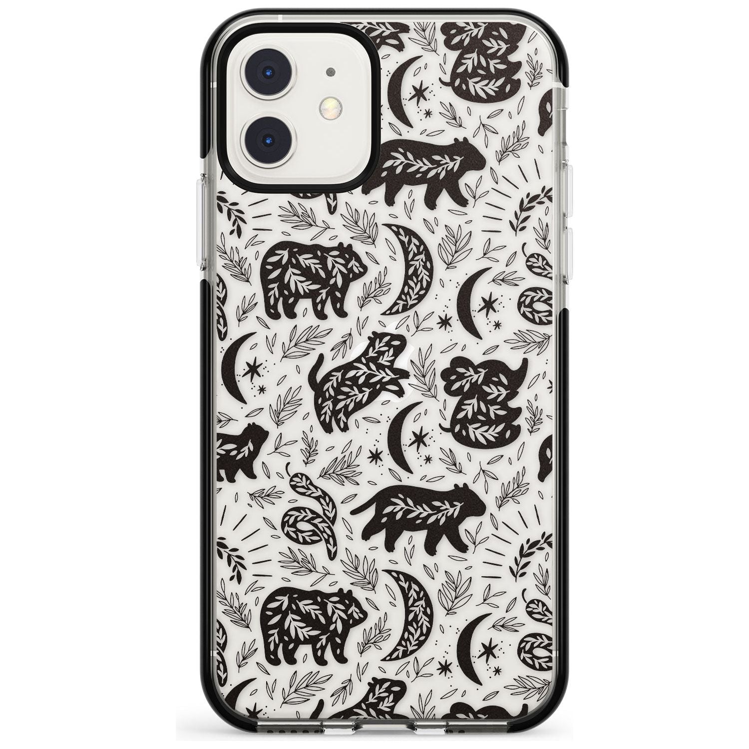 Leafy Bears Black Impact Phone Case for iPhone 11