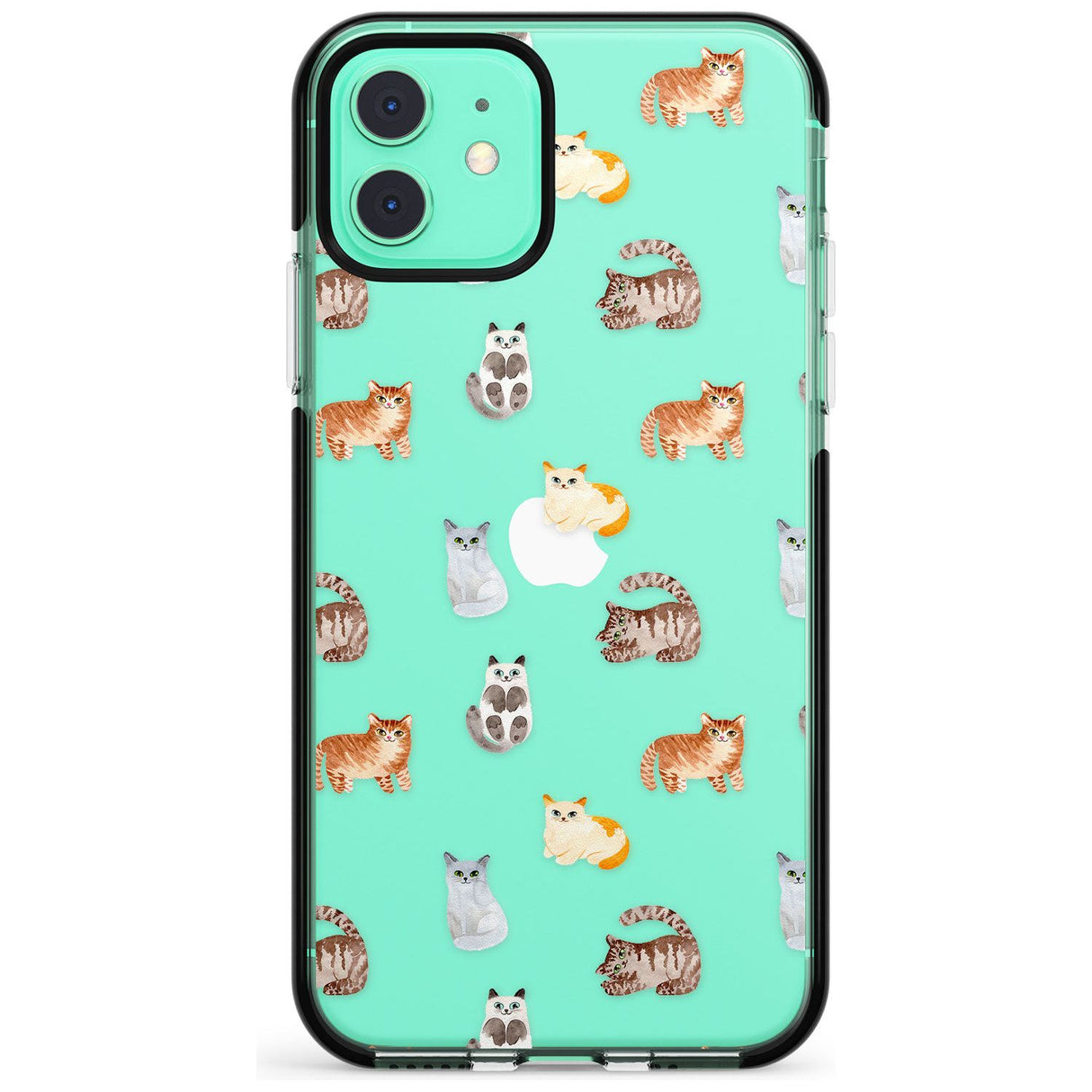 Cute Cat Pattern - Clear Pink Fade Impact Phone Case for iPhone 11 Pro Max