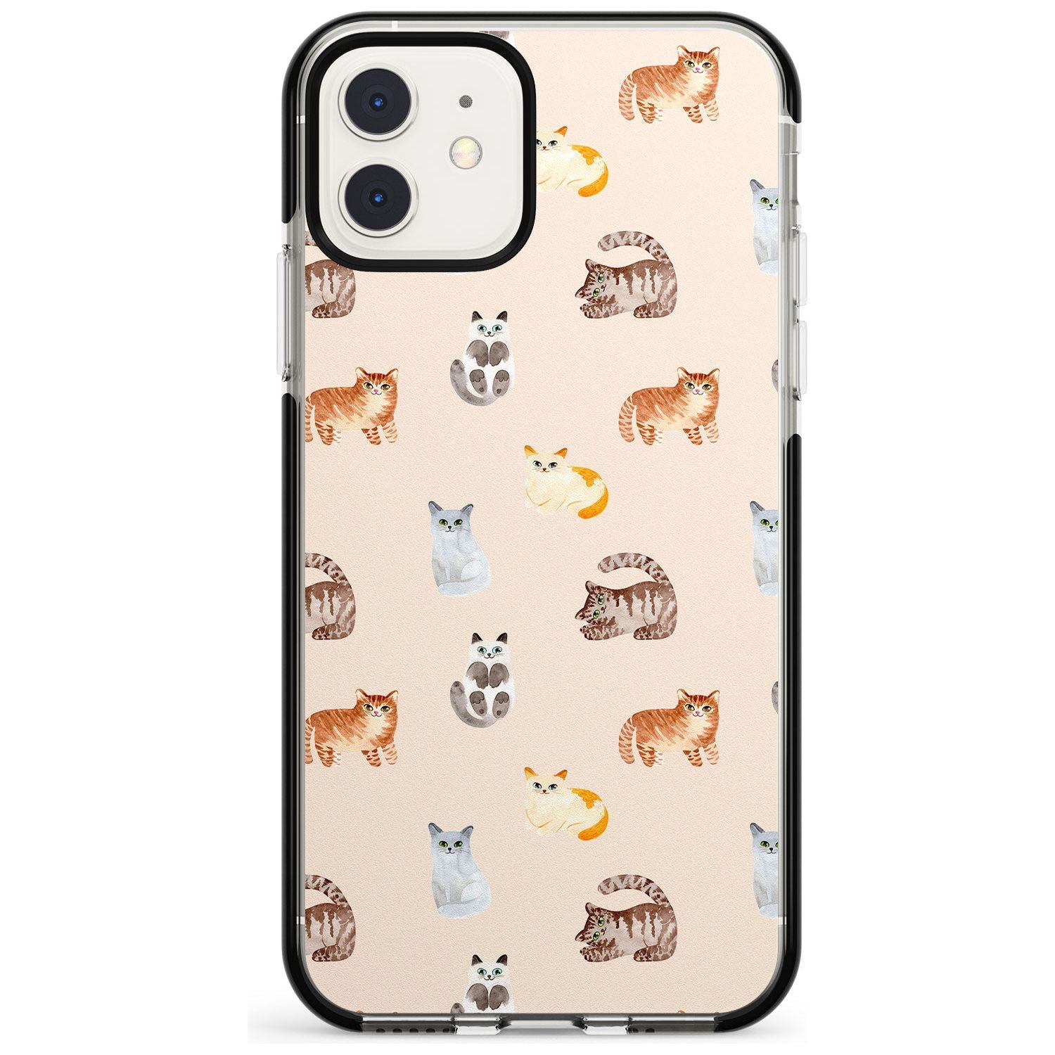 Cute Cat Pattern Pink Fade Impact Phone Case for iPhone 11 Pro Max