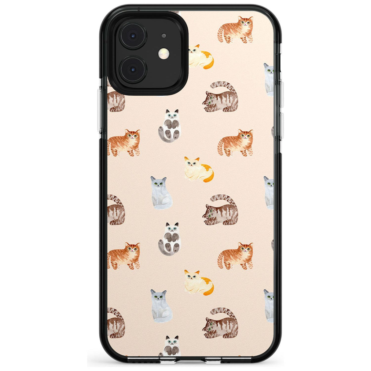 Cute Cat Pattern Pink Fade Impact Phone Case for iPhone 11 Pro Max