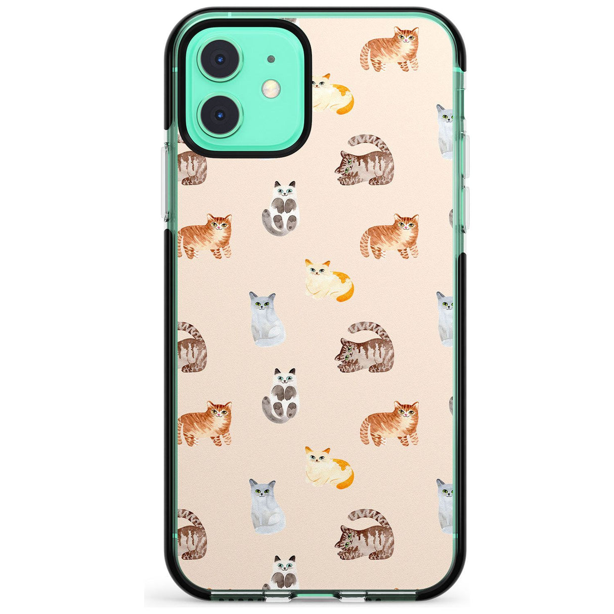 Cute Cat Pattern Pink Fade Impact Phone Case for iPhone 11 Pro Max