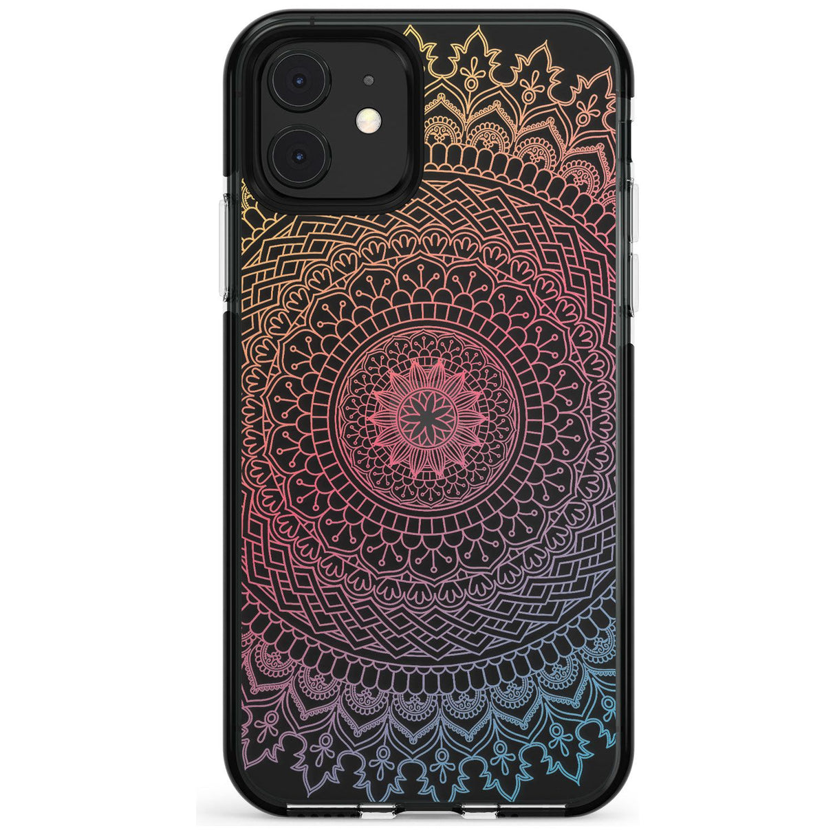 Large Rainbow Mandala Transparent Design Pink Fade Impact Phone Case for iPhone 11 Pro Max