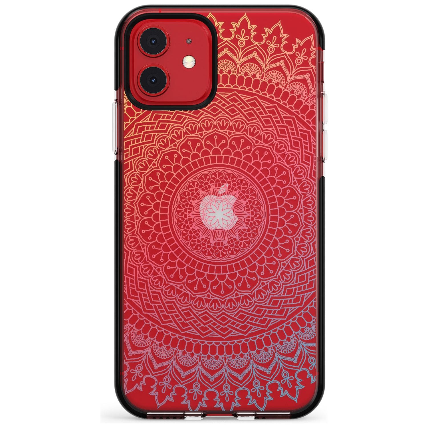 Large Rainbow Mandala Transparent Design Pink Fade Impact Phone Case for iPhone 11 Pro Max