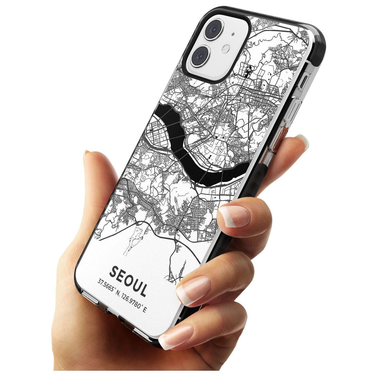 Map of Seoul, South Korea Black Impact Phone Case for iPhone 11