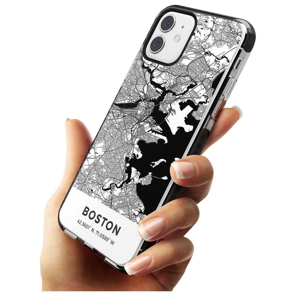 Map of Boston, Massachusetts Black Impact Phone Case for iPhone 11