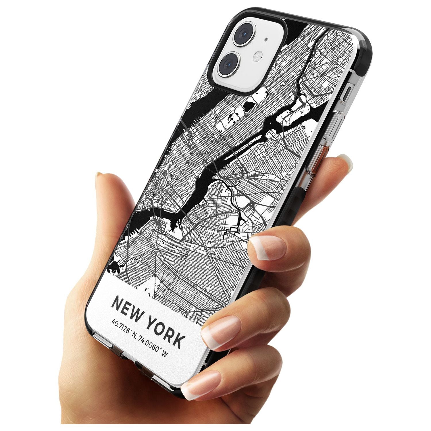 Map of New York, New York Black Impact Phone Case for iPhone 11