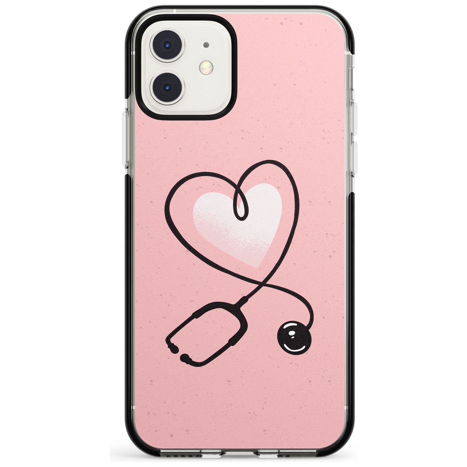 Medical Inspired Design Stethoscope Heart Black Impact Phone Case for iPhone 11