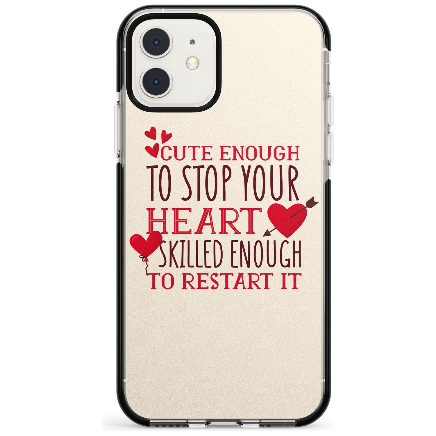 Medical Design Cute Enough to Stop Your Heart Black Impact Phone Case for iPhone 11