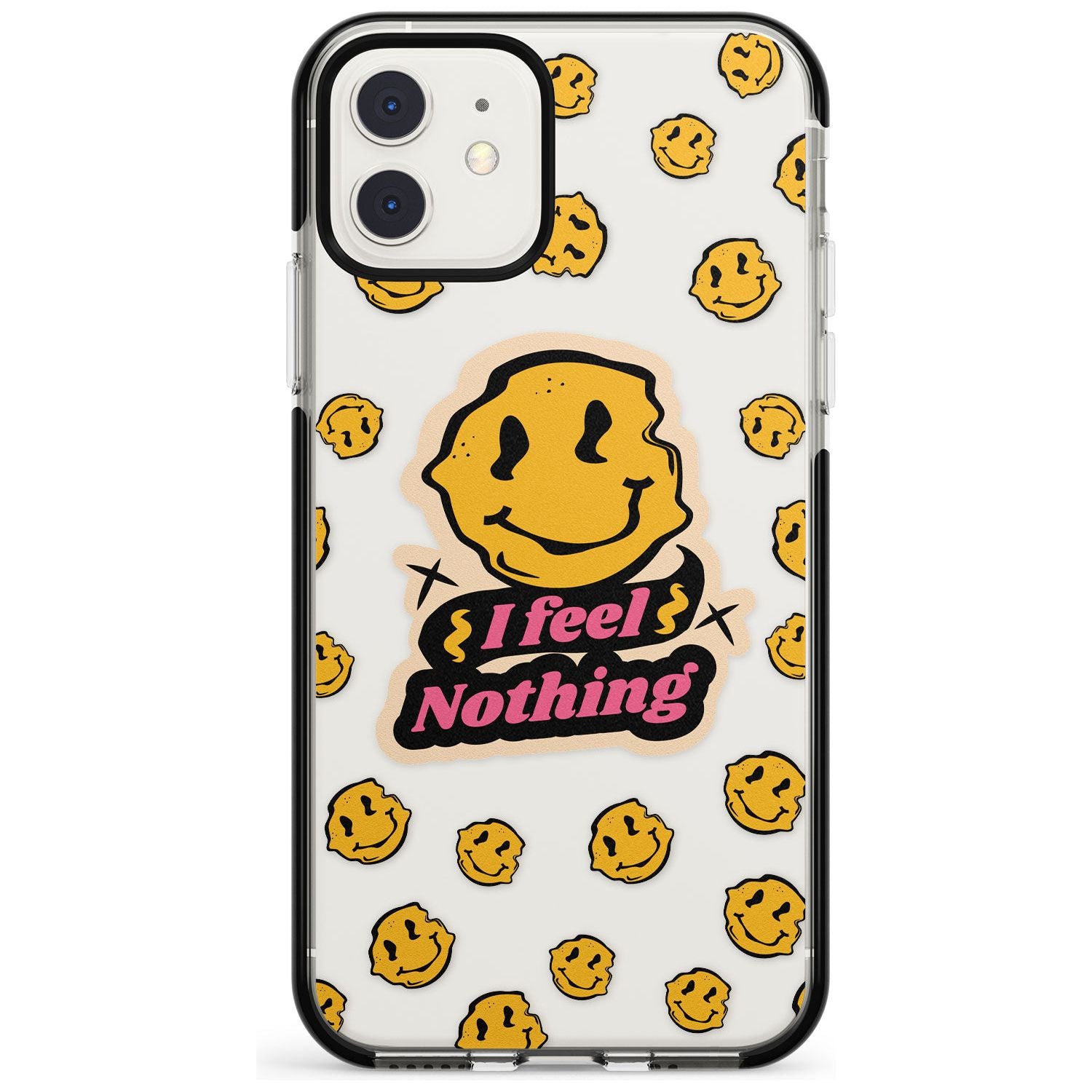 I feel nothing (Clear) Black Impact Phone Case for iPhone 11