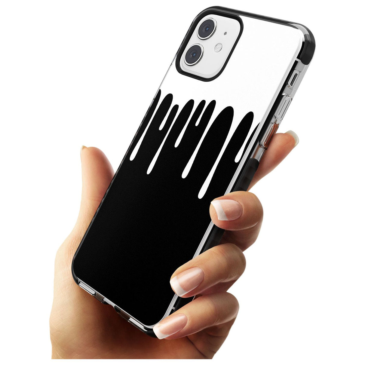 Melted Effect: White & Black iPhone Case Black Impact Phone Case Warehouse 11