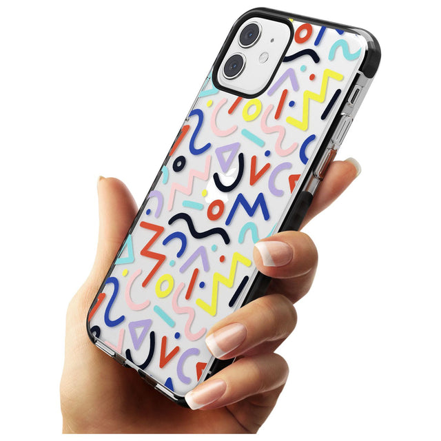 Colourful Squiggles Memphis Retro Pattern Design Black Impact Phone Case for iPhone 11