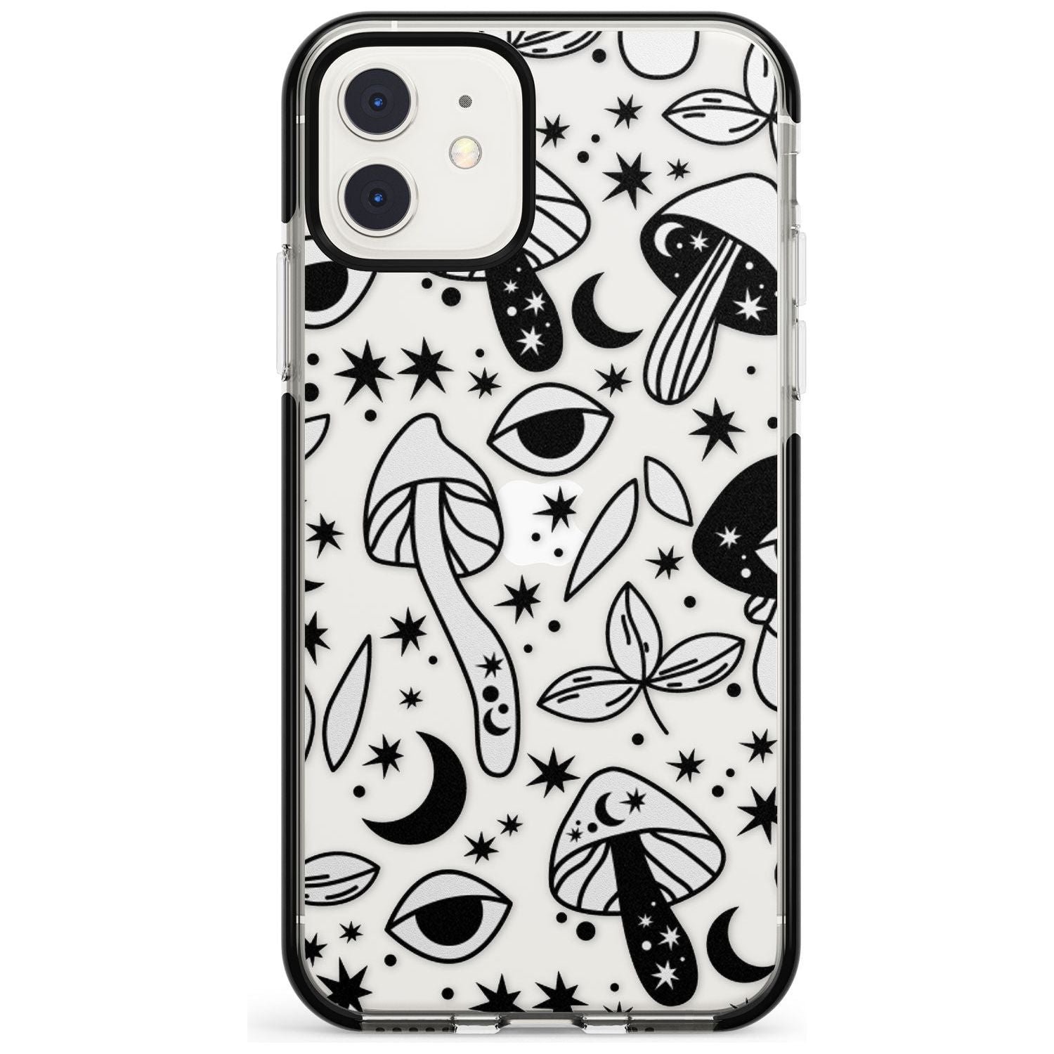 Psychedelic Mushrooms Pattern Black Impact Phone Case for iPhone 11 Pro Max
