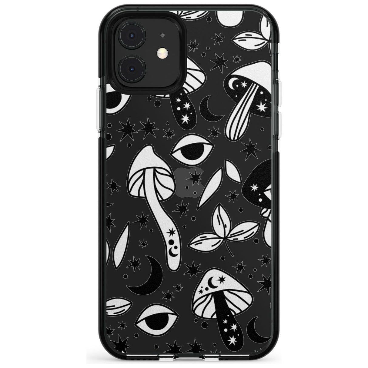 Psychedelic Mushrooms Pattern Black Impact Phone Case for iPhone 11 Pro Max