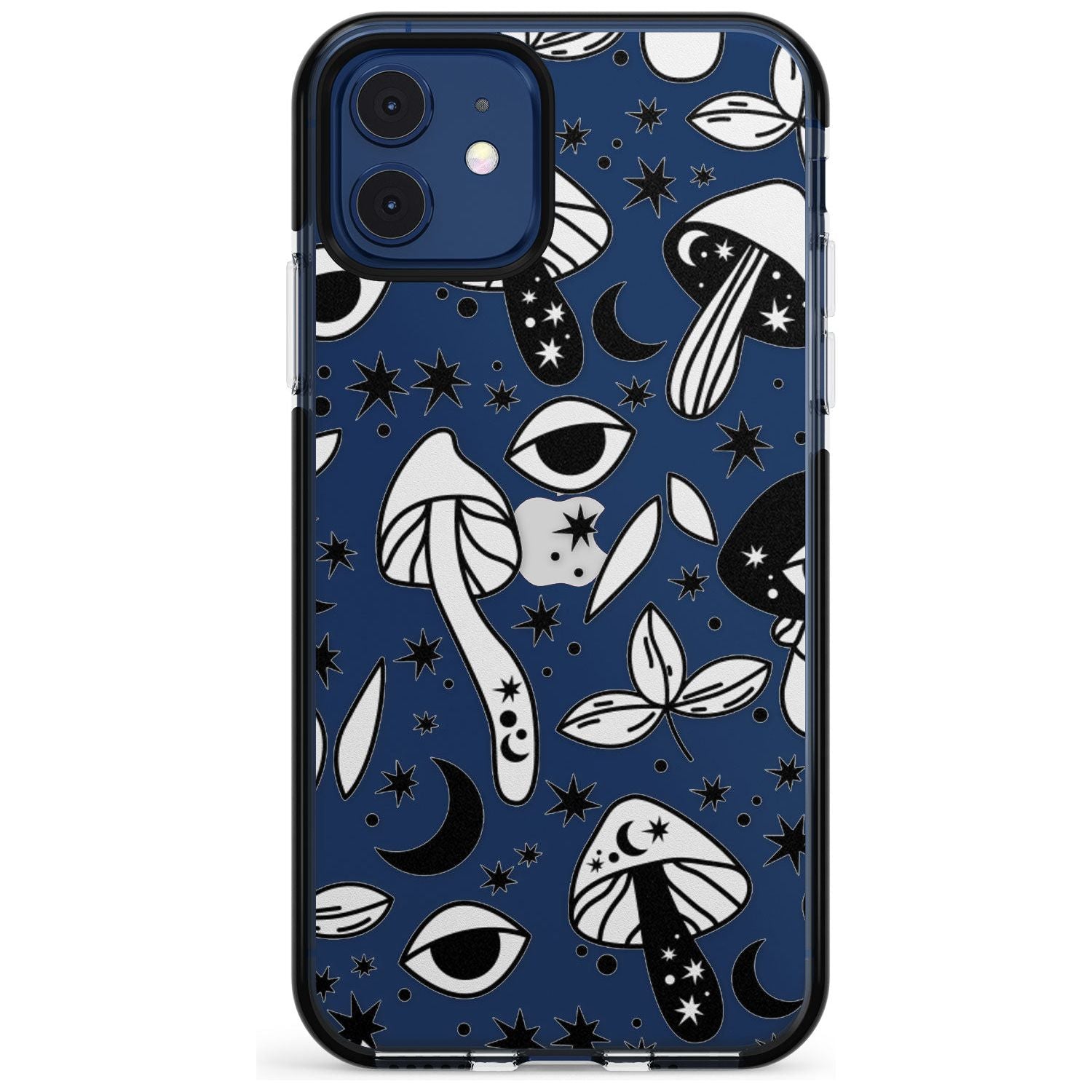Psychedelic Mushrooms Pattern Black Impact Phone Case for iPhone 11 Pro Max