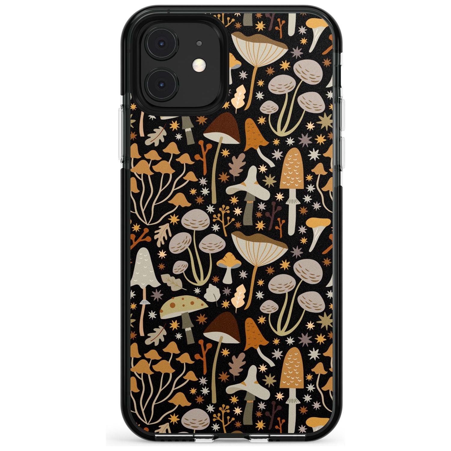 Sentimental Mushrooms Pattern Black Impact Phone Case for iPhone 11 Pro Max