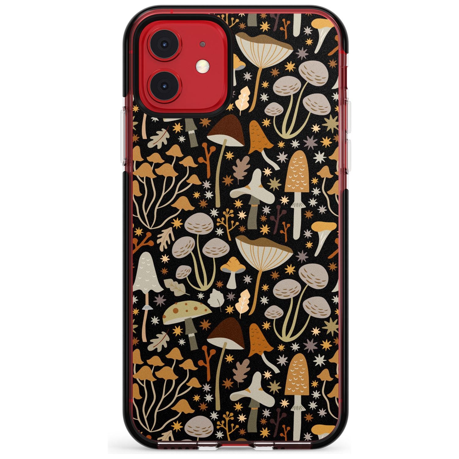 Sentimental Mushrooms Pattern Black Impact Phone Case for iPhone 11 Pro Max