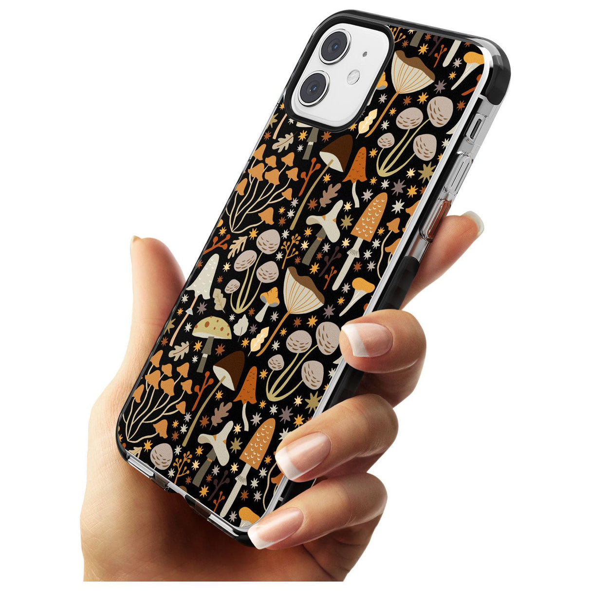 Sentimental Mushrooms Pattern Black Impact Phone Case for iPhone 11 Pro Max