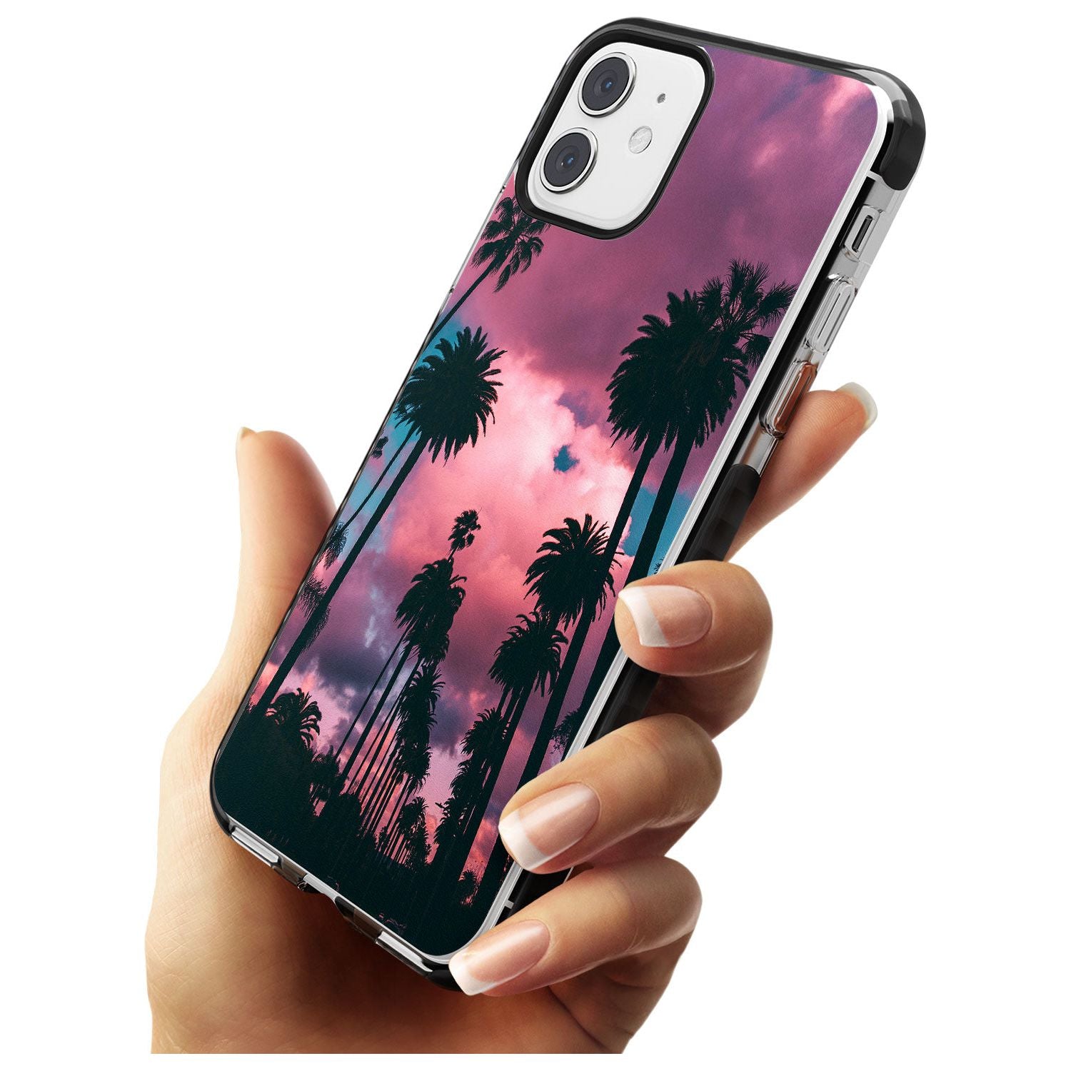 Palm Tree Sunset Photograph Black Impact Phone Case for iPhone 11