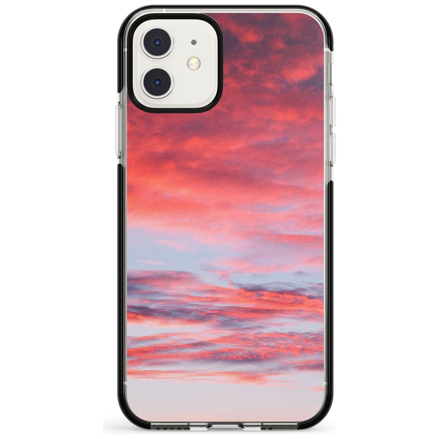 Pink Cloudy Sunset Photograph Black Impact Phone Case for iPhone 11