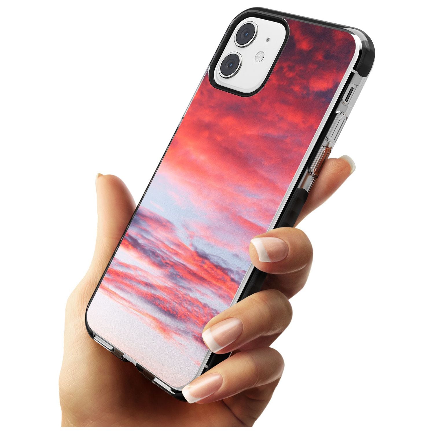 Pink Cloudy Sunset Photograph Black Impact Phone Case for iPhone 11