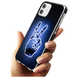 Peace Sign Hand Neon Sign Black Impact Phone Case for iPhone 11