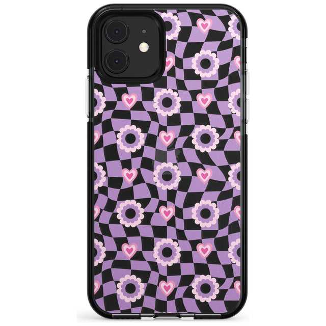 Checkered Love Pattern Black Impact Phone Case for iPhone 11 Pro Max