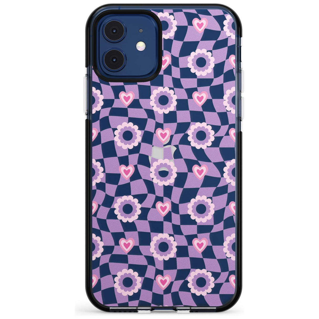 Checkered Love Pattern Black Impact Phone Case for iPhone 11 Pro Max